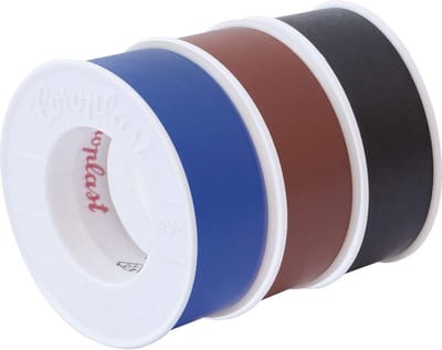 3-delige PVC Isolatietape Set 15mm Breed - Bruin, Zwart, Blauw