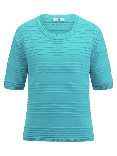 Trui ronde hals Van Peter Hahn turquoise