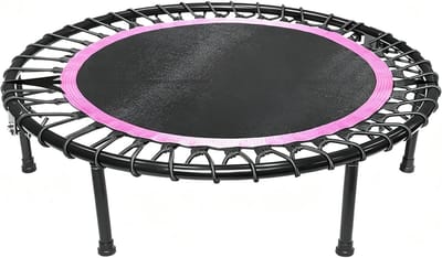 Fitness Rebounder - Mini Trampoline - Thuis Workout - Stil En Gewrichtsvriendelijk - 40 Inch Diameter - Roze