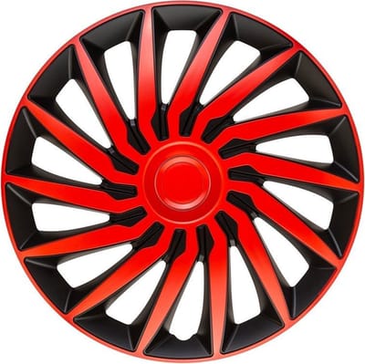AutoStyle 4-Delige Wieldoppenset Kendo 16-inch zwart/rood