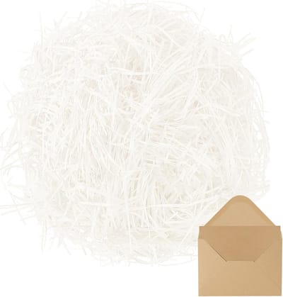 200g Wit Siersnippers Raffia Gras voor Cadeauverpakking, Kerst- en Verjaardagsdecoratie