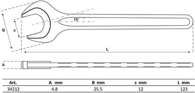 BGS Steeksleutel DIN 894 SW 12 mm - 34212
