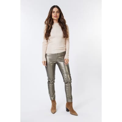 EsQualo Sweater Turtle Neck Lurex Light Sand Größe: XXL | Pullover Outlet | Damen | Braun