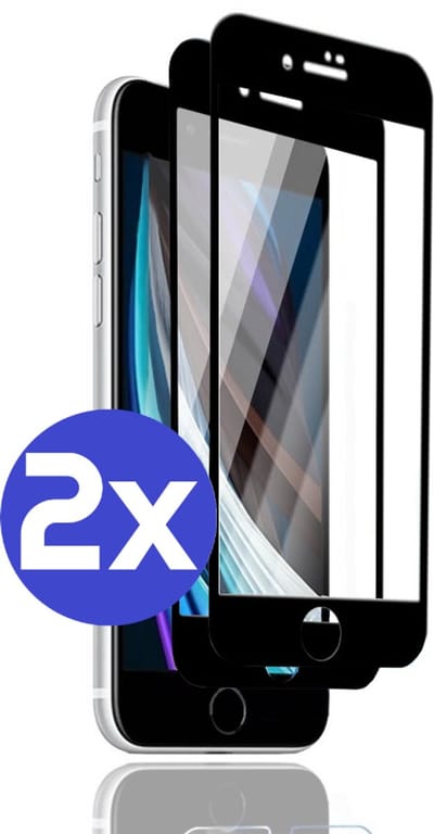 ArmorDrop Full Guard Screenprotector Geschikt Voor iPhone SE 2022 / 8 / 7- Gehard Glas - 2 Stuks