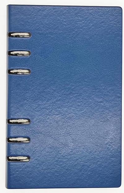 Ringband - Notitieboek - Persoonlijk planningsnotitieboek - 6-rings agenda - Blauw - PU leer