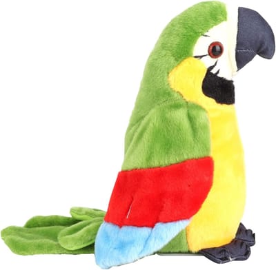 Pratende Papegaai Knuffel - Interactief Speelgoed - Kinderen Leren - Herhaalt Elke Taal - 23 x 10 x 10 cm