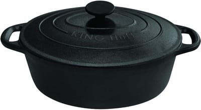 Gietijzeren braadpan zwart 6,2L voor alle warmtebronnen inclusief inductie