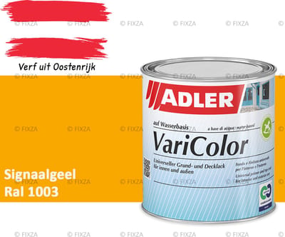 ADLER Varicolor Lakverf RAL 1003 – Signaalgeel 750 ml – 2-in-1 Houtverf, Metaalverf en Kunststof Lak voor Binnen & Buiten