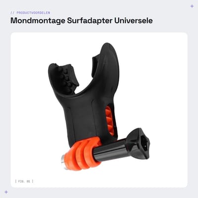 Dailygoods - Mondmontage Surfadapter - Universele Veiligheid - Comfortabel en Stabiel - Actiecamera - Ergonomisch - Geschikt voor Sporters - 17,7 x 12...