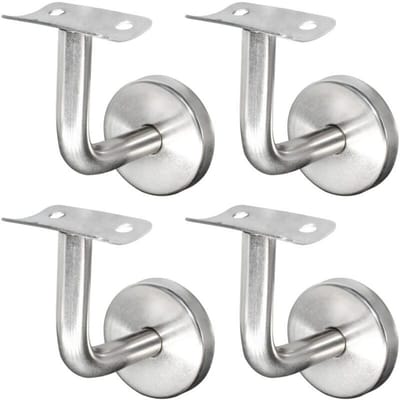 4 stuks - Muurbeugel voor leuning - Roestvrij staal - Trapleuningbeugel - Muurbeugel voor leuning - voor trapleuningen - Muurmontage - Zilver