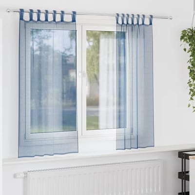 vidaXL - Gordijnen - voile - met - lussen - 2 - st - 140x175 - cm - koningsblauw