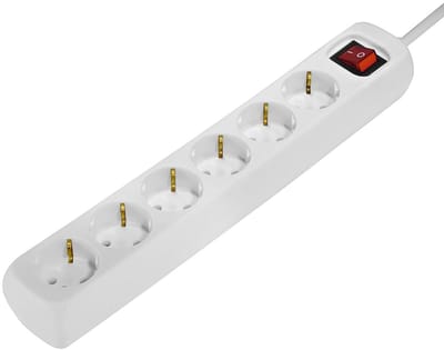 Hama Stekkerdoos met schakelaar - 6-voudig - 1,4m kabel - Wit