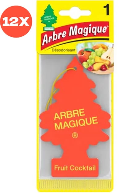 12 stuks Fruit Cocktail Arbre Magique Geurboom Luchtverfrisser voor in de auto – Car Parfum – Geurboompje – Geurbooster – Wonderboom – Geurverfrisser – Nieuwe Auto – Autogeur – Autoparfum – Geurblad - Zomer Fris - Vruchtenmix - Gemengd fruit
