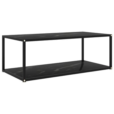 vidaXL - Salontafel - 100x50x35 - cm - gehard - glas - zwart