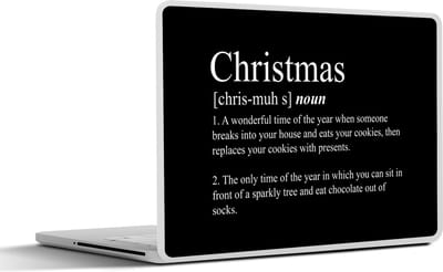 Laptop sticker - 12.3 inch - Kerstmis - Spreuken - Christmas definitie - Quotes - Woordenboek - 30x22cm - Laptopstickers - Laptop skin - Cover