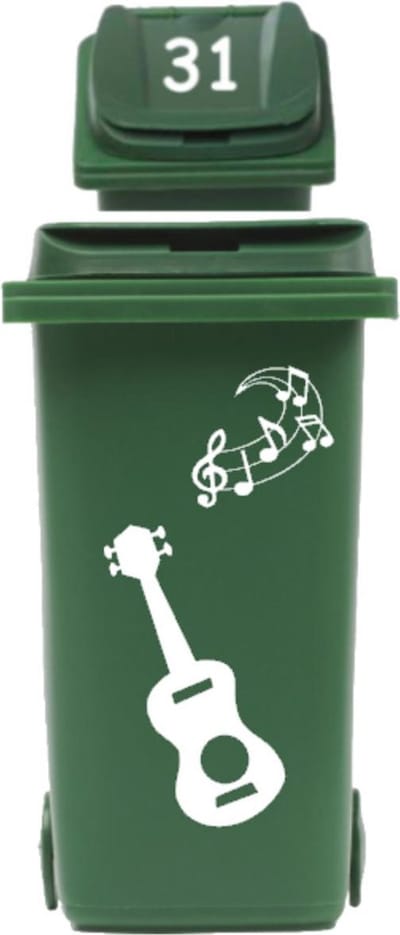 Sticker set Gitaar A + muzieknoten + Deksel nummer | Rosami Decoratiestickers
