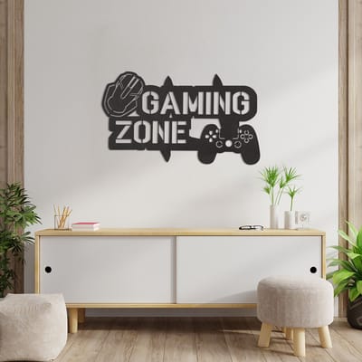 Wanddecoratie Gaming Zone - Muurdecoratie Gaming Zone - Wanddecoratie Game Room - Wanddecoratie Spelkamer - Muurdecoratie Hout - Wanddecoratie Hout - Wanddecoratie Woonkamer - Home Decor - Wall Line Art - 89 x 52.5 cm