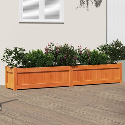 vidaXL - Plantenbak - 180x31x31 - cm - massief - grenenhout - wasbruin