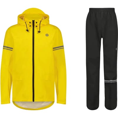 AGU Original Essential Regenpak – 100% Waterdicht & Winddicht – Dames & Heren - Poray 5.000 – Gerecycled Materiaal – Geel - Maat S