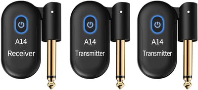 WK Gitaar Bass Draadloze Transmissie Ontvanger 2 met 1 - 30 meter transmissiebereik-Ingebouwde batterij voor 8 uur gebruik-Accessoires voor muziekinstrumenten
