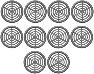 SOTECH 10 stuks ventilatieroosters Ø 48 mm / inbouw-Ø: 42,9 mm / inbouwdiepte: 6,8 mm Ventilatieroosters met sleuven voor inbouw met afdekrand Ventilatie binnen en buiten