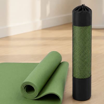 Yogamat 6 mm Antislip TPE – Fitnessmat & Pilates Mat – Groen – 183 x 61 cm