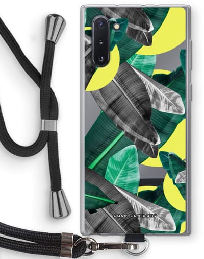 Hoesje met koord geschikt voor Samsung Galaxy Note 10 hoesje met Koord - Fantasie jungle - Telefoonhoesje met Zwart Koord - Bescherming aan alle Kanten en Over de Schermrand