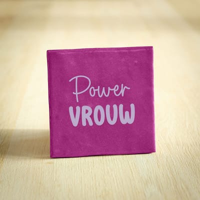 Tegeltje - Powervrouw | Paars | 10x10cm - Interieur - Wijsheid - Tegelwijsheid - Spreuktegel - Keramiek - BONT