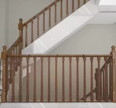 "2 Meter" Kinder Veiligheidsnet voor Trap & Balkon – Nylon Beschermnet – Binnen & Buiten – Duurzaam en Wasbaar – Valbeveiliging voor Baby’s & Peuters