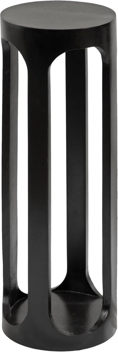 Moderne Houten Bijzettafel met Plank voor Planten of Drankjes - Zwart
