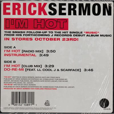 12-inch Plaat ERICK SERMON - I'm Hot 80813210891 J Records 2001 US Rap & Hip-Hop/R&B Gebruikt red