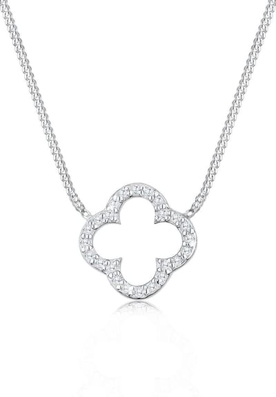 Elli - Halsketting - Dames Klaverblad Hanger Elegant Geluk met zirkonia kristallen in 925 sterling zilver - Dames