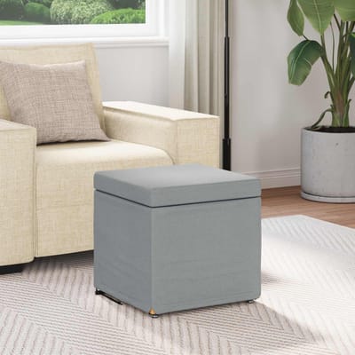 vidaXL - Kruk - Lichtgrijs - 41 - x - 41 - x - 40 - cm - Stof - en - Geëngineerd - Hout