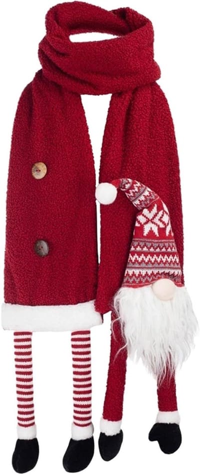 Gnome Kerstsjaal - Winter Nek Sjaal - Warm Blijven - Decoratieve Pluche Sjaal - 220x19x8cm - Niet gespecificeerd
