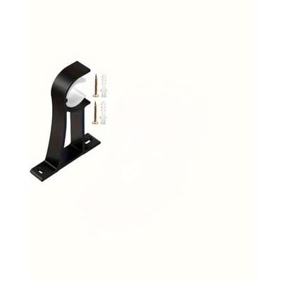 Supports muraux noirs pour tringles à rideaux, supports robustes et durables