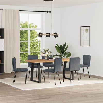 vidaXL - Eetkamerstoelen - 6 - st - fluweel - donkergrijs
