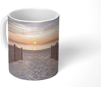 Mok - Koffiemok - Zonsondergang - Strand - Zand - Mokken - 350 ML - Beker - Koffiemokken - Theemok