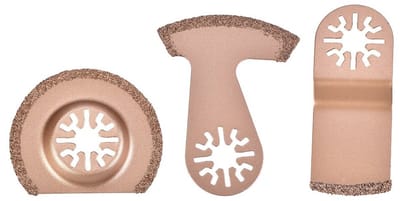 Set van 3 Oscillerende Zaagbladen voor Multitools - Geschikt voor Tegels, Mortel en Cement