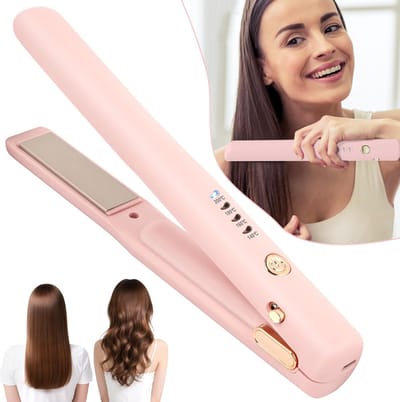 2-In-1 Draadloze Stijltang En Krultang - Oplaadbare Reisstijltang - Mini Stijltang - 4 Temperatuurinstellingen - Haarstyler Voor Alle Haartypes