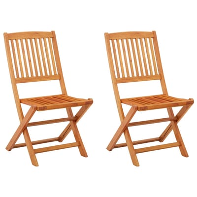 vidaXL - Opklapbare - stoelen, - 2 - stuks, - van - massief - eucalyptushout