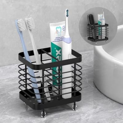PromoHome Tandenborstelhouder - RVS Badkamer Organizer met Drainage
