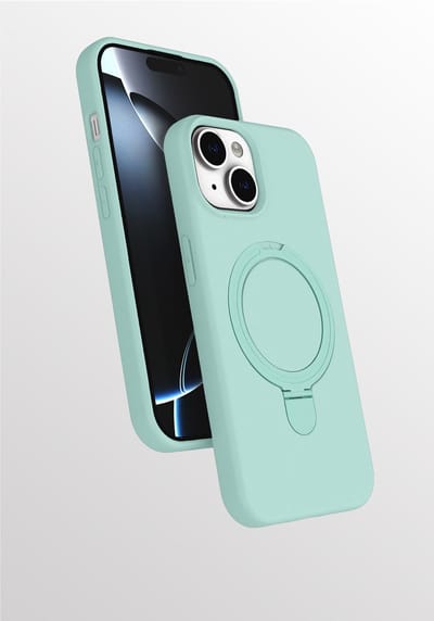 Hoesje Geschikt voor iPhone 15 hoesje zacht siliconen Mint Groen - Liquid Backcover ring hoesje Geschikt voor Magsafe