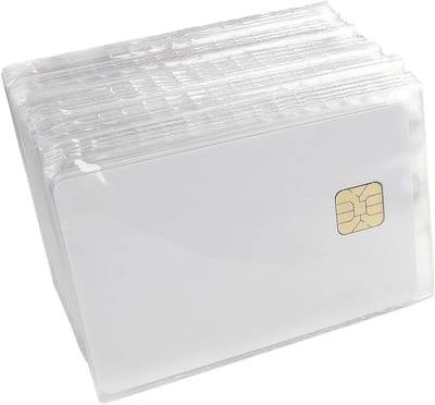 Chip Smart Cards - Contact Kaarten - Toegangscontrole Systeem - ISO7816 Protocol - 1024 Bytes Geheugen - Wit