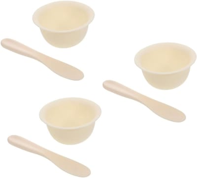 Masker Mengkom Set - Gezichtsmasker Kom - DIY Gezichtsmaskers Maken - Flexibel en Duurzaam - 3 Sets - Beige