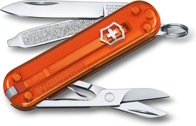 VICTORINOX Classic SD Couleurs Classiques Pierre de Feu Couteau Suisse Outil Multifonction 7 Fonctions Ciseaux Lime Tournevis Compact Cadeau 0.6223.T82G