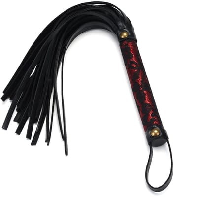 Liebe Seele - Victorian Garden - Kleine Flogger - Vegan Vriendelijk - Rood/Zwart