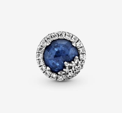 Fler® | 925 Sterling Zilver Bedel | Blauwe stralende sneeuwvlokbedel | 925 Sterling Zilver | Zirkonia | Snowflake | Past op populaire bedel armbanden (standaard-3mm) | armbandbedel | Bedels | Kerst kado | Sinterklaas cadeau| Valentijnsdag cadeau