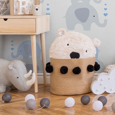 ACROBATISCHE OLIFANTJES BEHANG | Kinderkamer - blauw grijs wit - A.S. Création Little Love