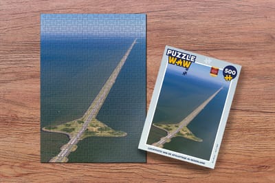 Puzzel Luchtfoto van de Afsluitdijk in Nederland - Legpuzzel - Puzzel 500 stukjes