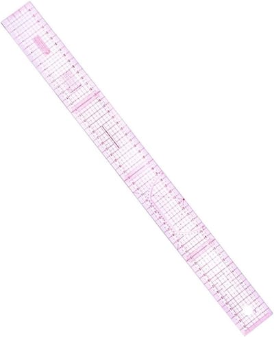 Plastic Naai Liniaal - Meetlat Patchwork - Kleding Ontwerpen - Hoge Precisie Flexibel - 60 cm - Transparant Rood